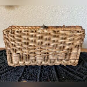 Vintage Tan Clutch with Intricate Weave